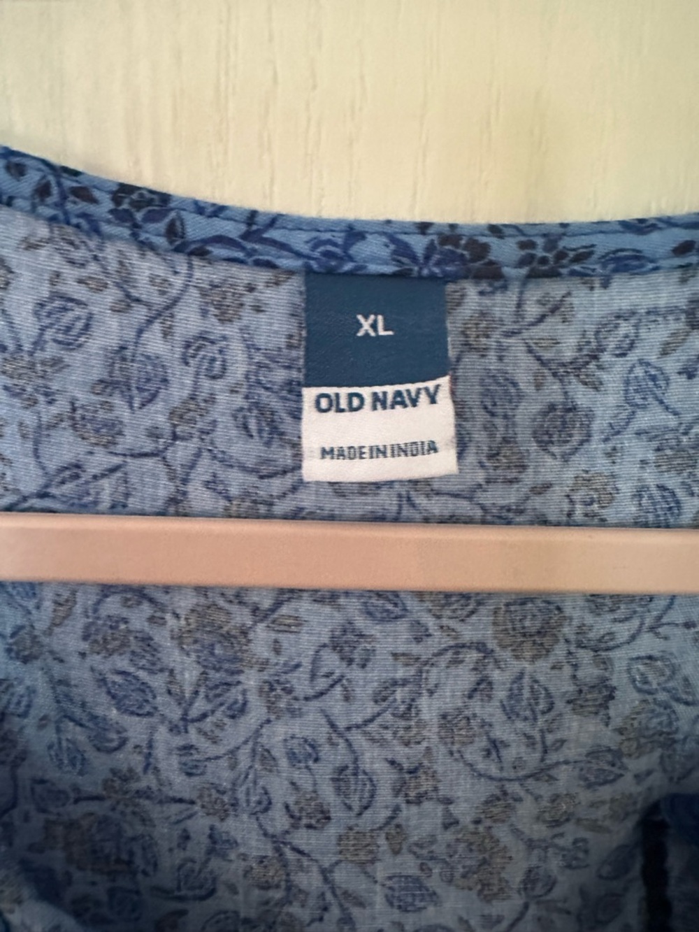 Old Navy Puff-Sleeve Printed Mini Swing Dress Size Blue Blossoms XL NWT - Picture 7 of 10